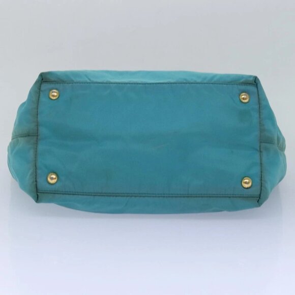 PRADA Hand Bag Nylon Turquoise Blue Auth 81466 - Picture 7 of 16